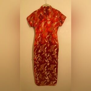 T Traditional Chinese Long Short Sleeve Dress